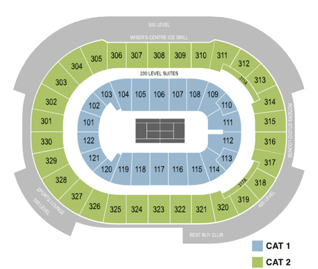 レーバーカップバンクーバー Rogers Arena センターコート