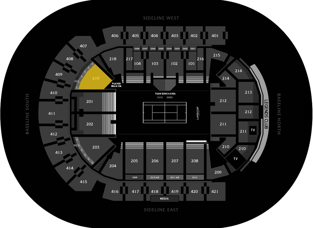 CAT.1-Section 219, Laver Cup San Francisco Chase Center Centre Court