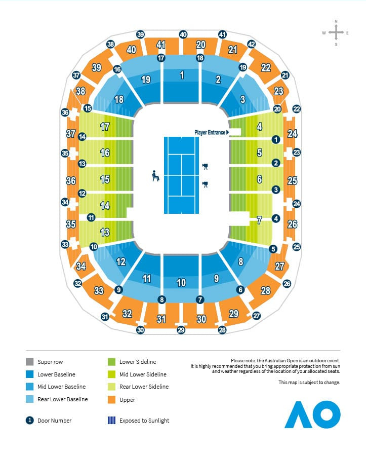 Rod-Laver Arena Seating Map