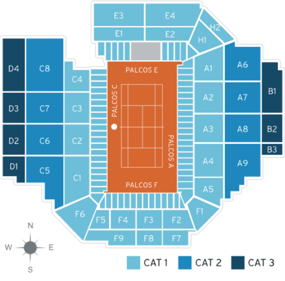 Pista Rafa Nadal Seating Chart