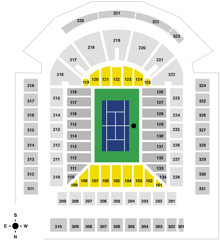 Stade IGA-Court Central Level 100-Behind Server