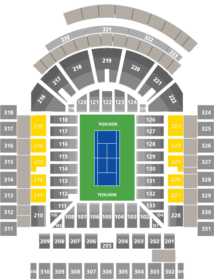 Stade IGA-Center Court Level 200-Side