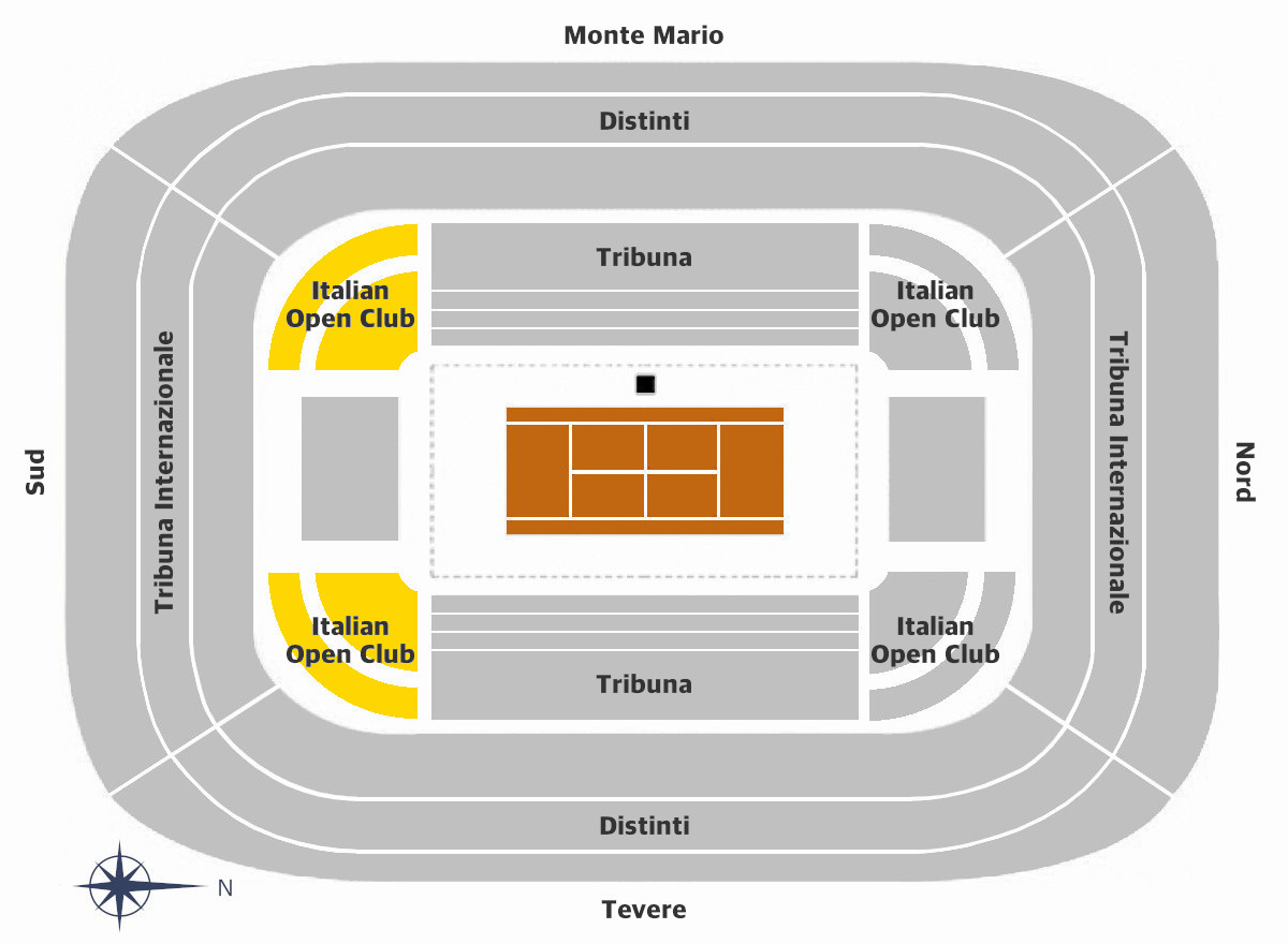 Campo Centrale CAT.1-Tribuna-Italian Open Club-Sud