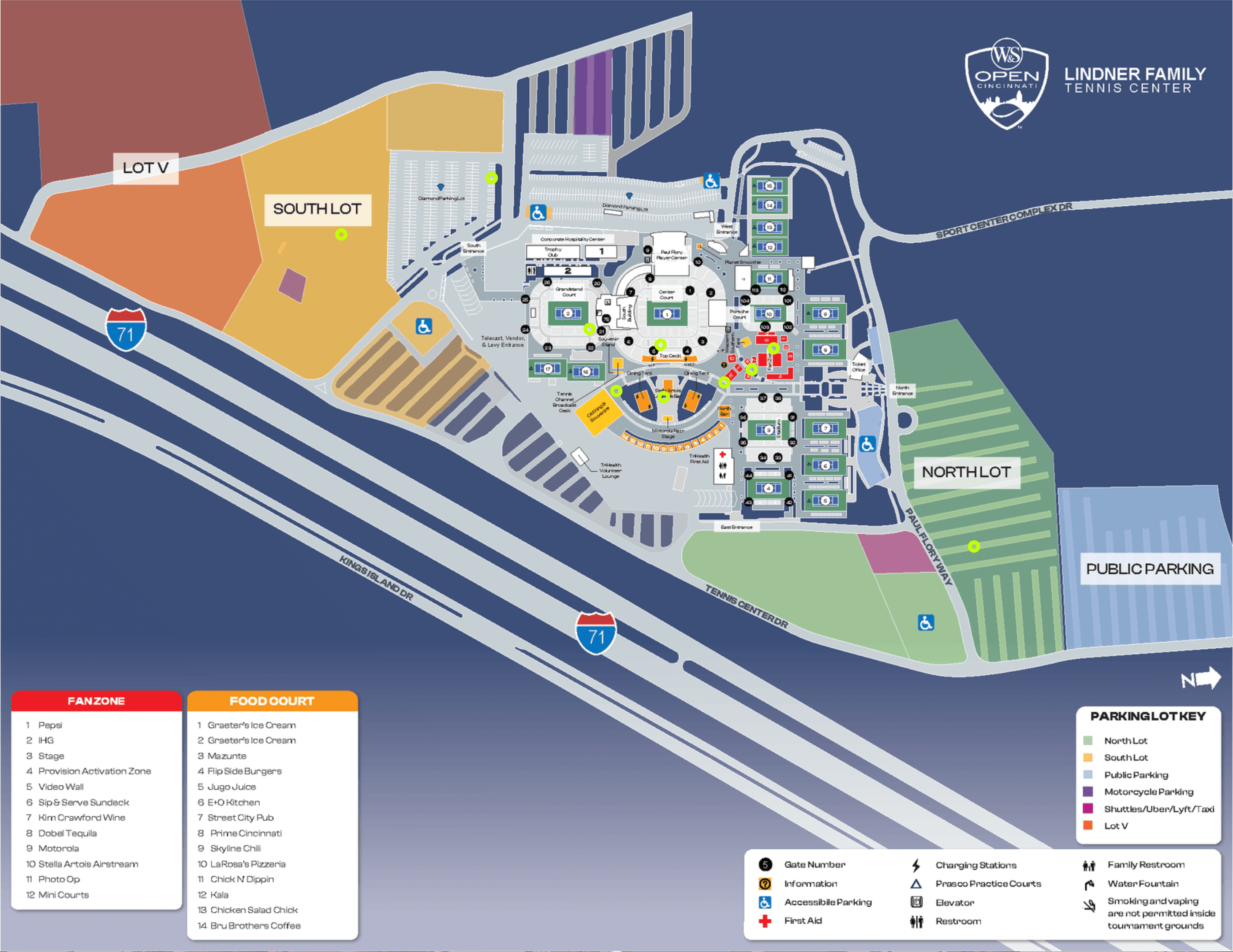 Lindner Family Tennis Center Site Map