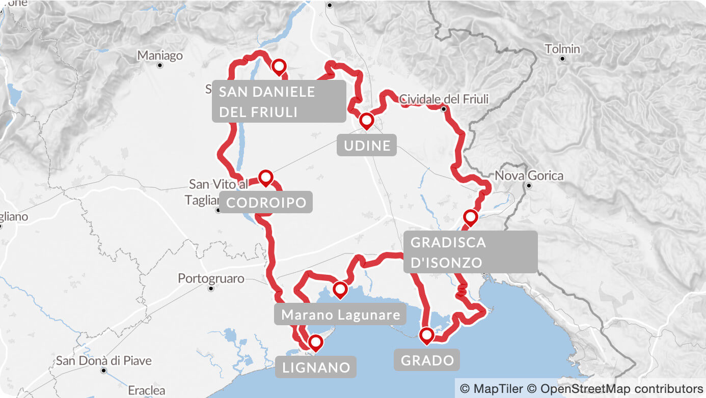 ルートマップ イタリア フリウリ周遊7泊8日