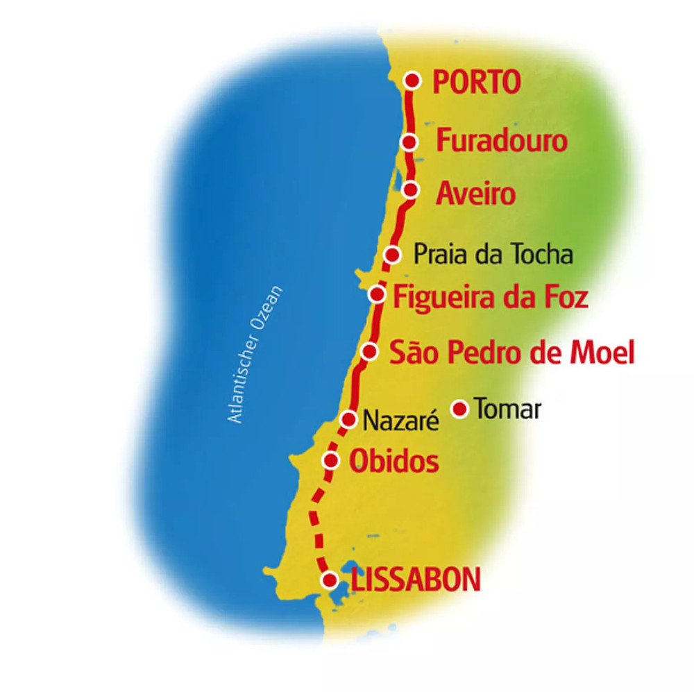 ルートマップ ポルトガル ポルト〜リスボン11泊12日