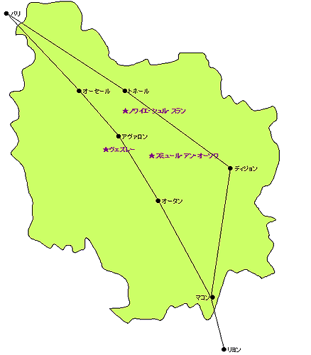 ブルゴーニュ地方地図