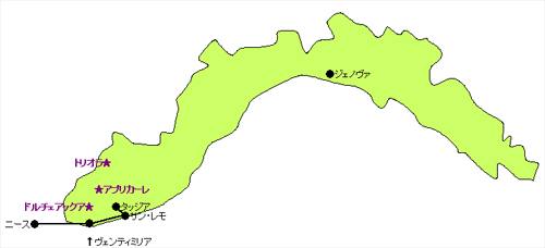 リグーリア地方地図