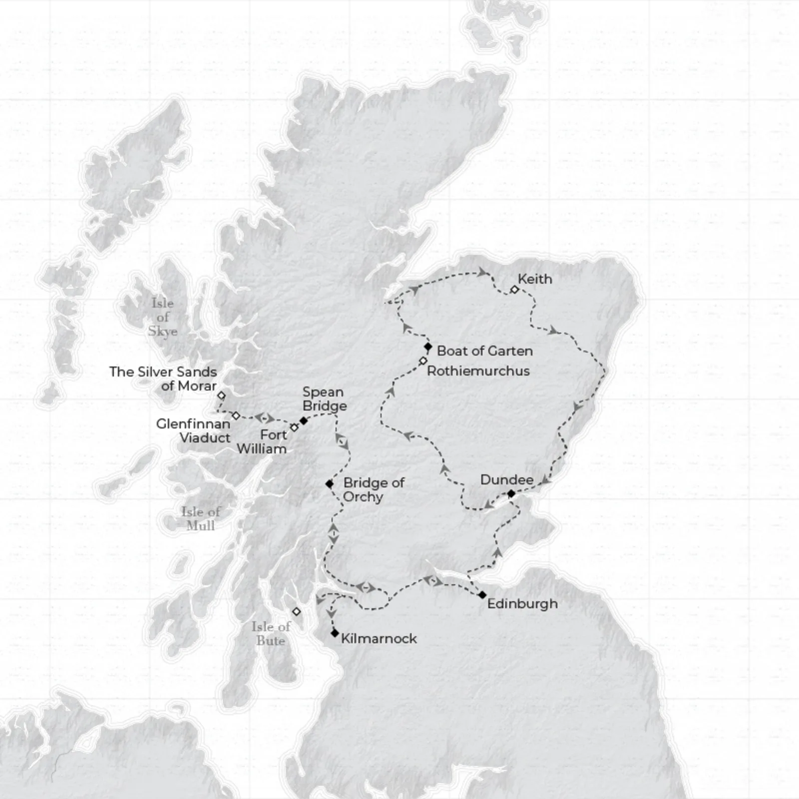 路線図 グランドテイストオブザハイランズ ノースバウンド
