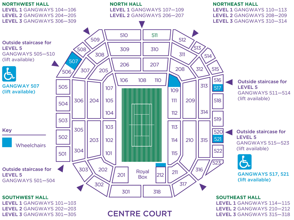 Wimbledon Centre Court Seating Map