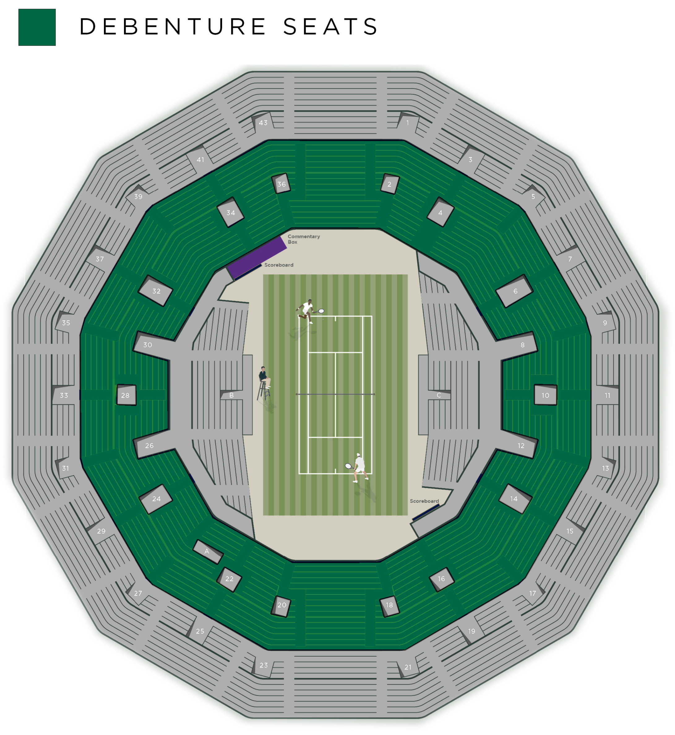 Wimbledon NO.1 Court Seating Map